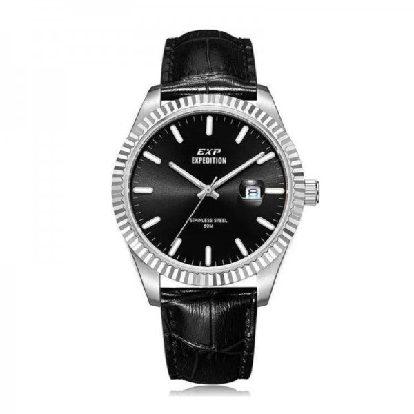 Expedition 6865 Silver Black Leather Man MDLSSBA